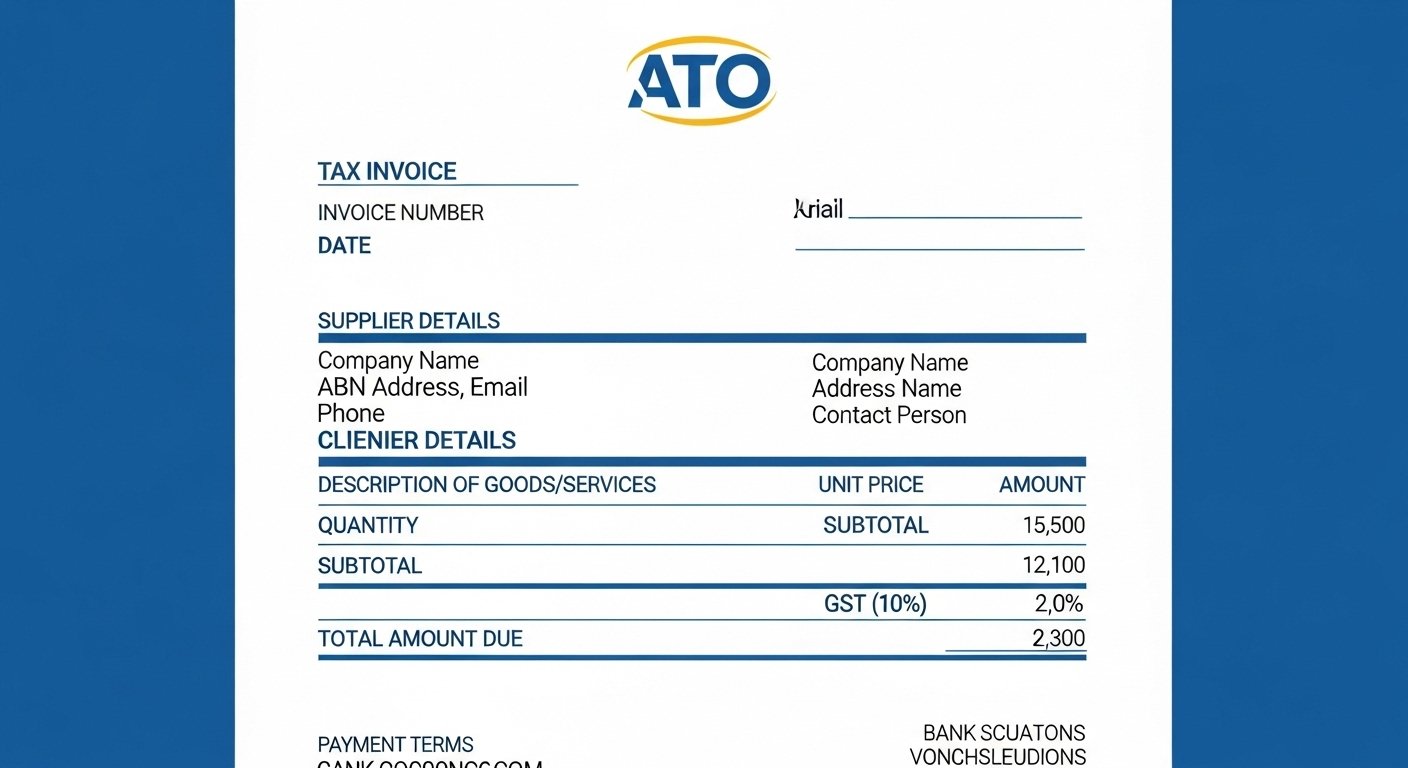 ATO invoice template for Australian tax invoices