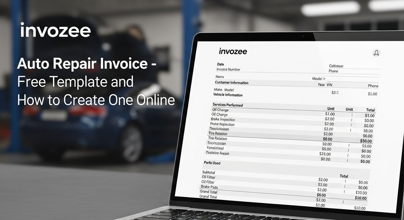 Auto repair invoice template example
