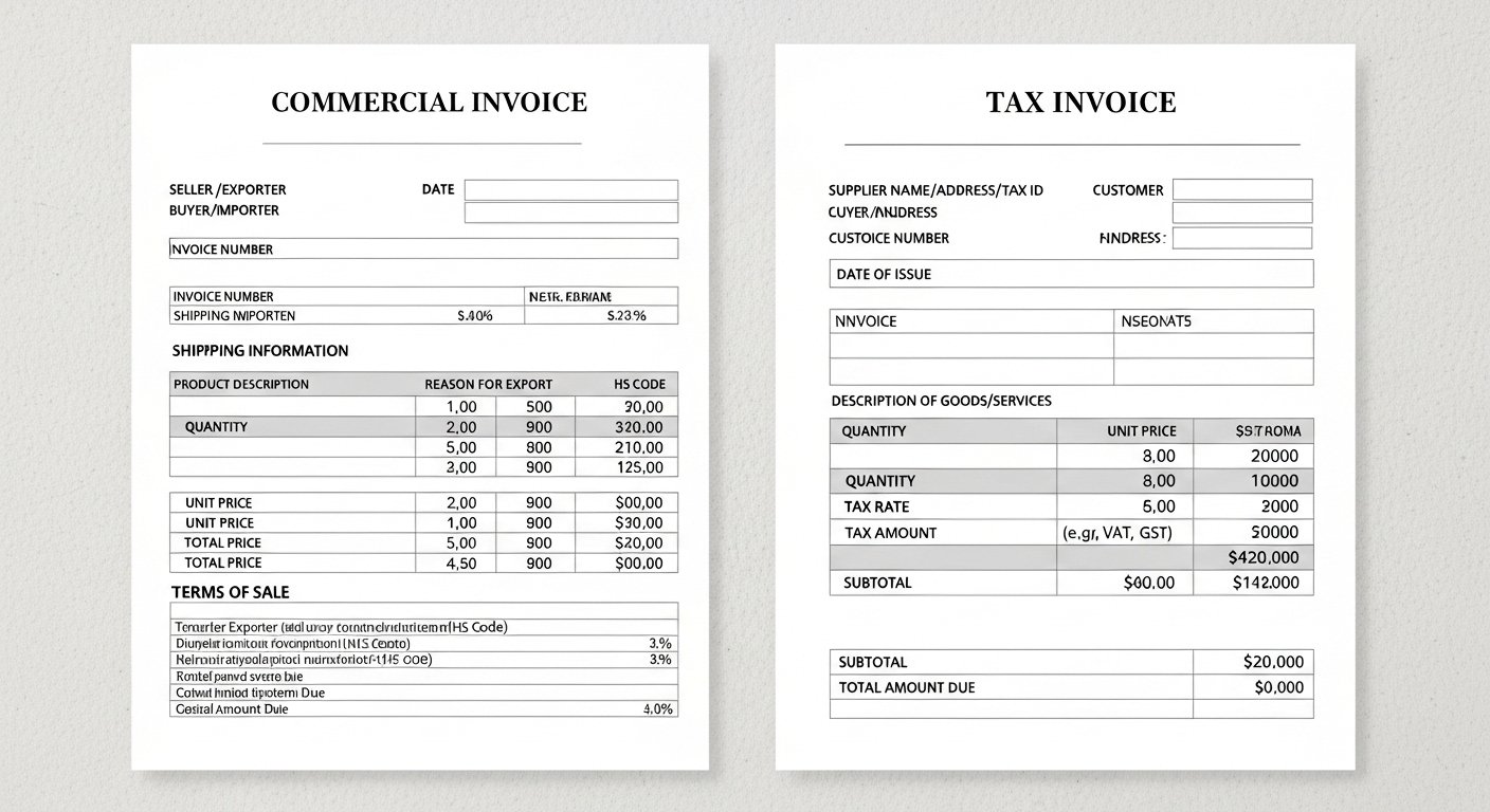 Commercial Invoice vs Tax Invoice Guide