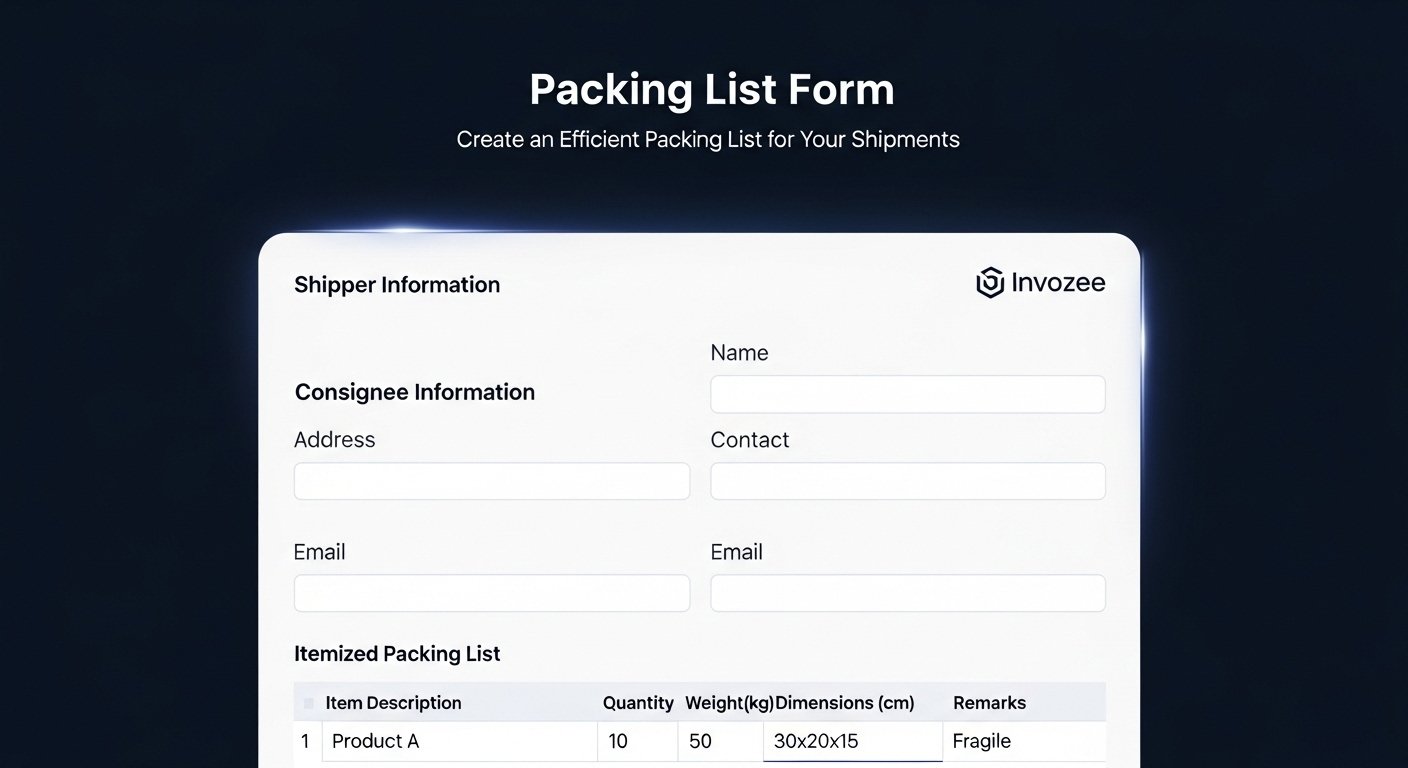Packing List Form